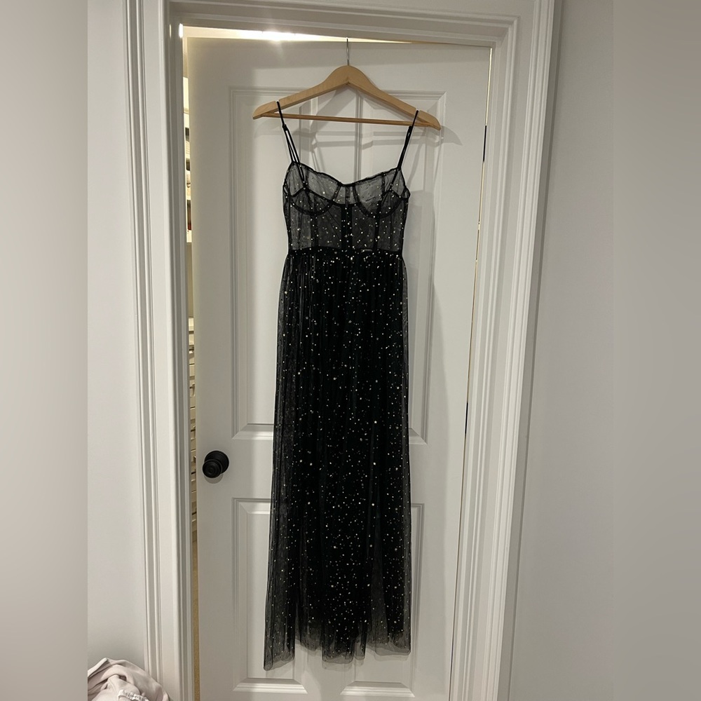 Showpo Bodice Maxi Dress in Black Mesh